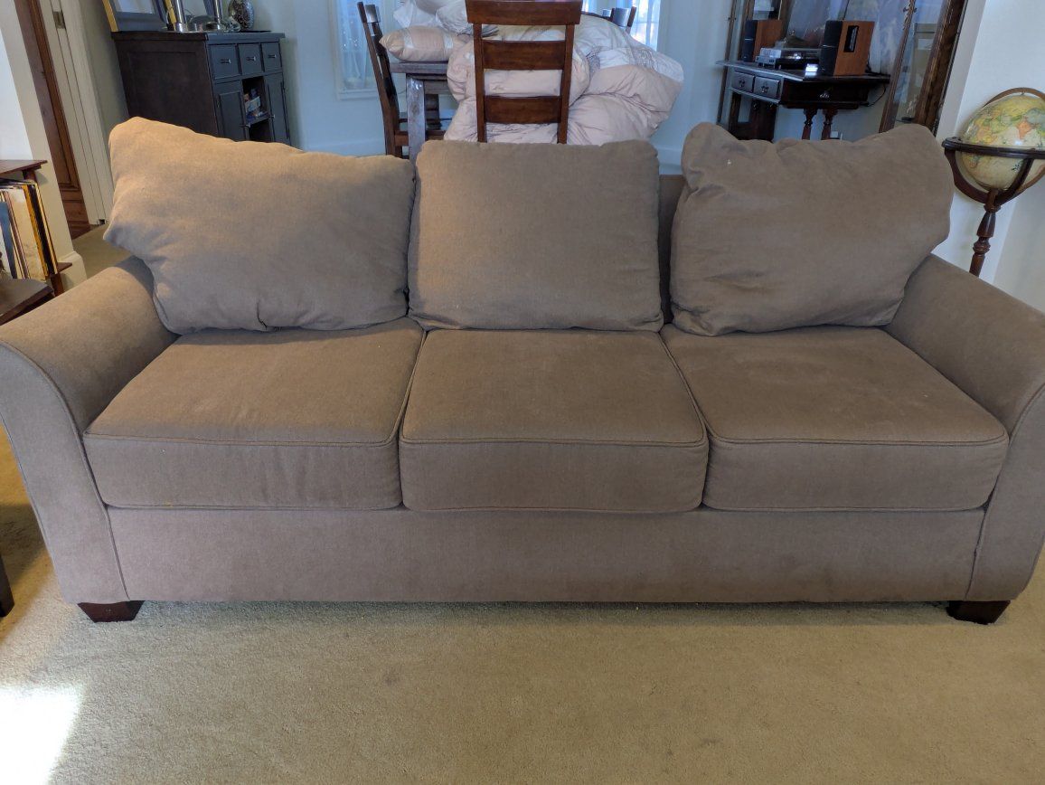 Beige Couch and Loveseat Set