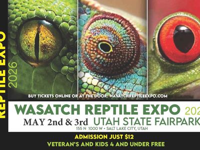 Wasatch Reptile Expo May 2nd and 3rd at the Utah State Fairpark admission $12, Kids 4 and under are free!