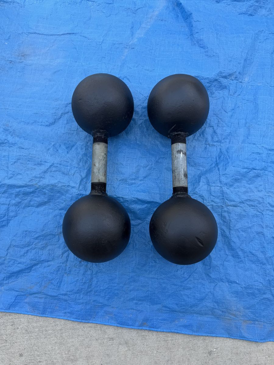 Pair of Homemade 52.5 lb Steel Weights – 105 lbs Total – Heavy Duty