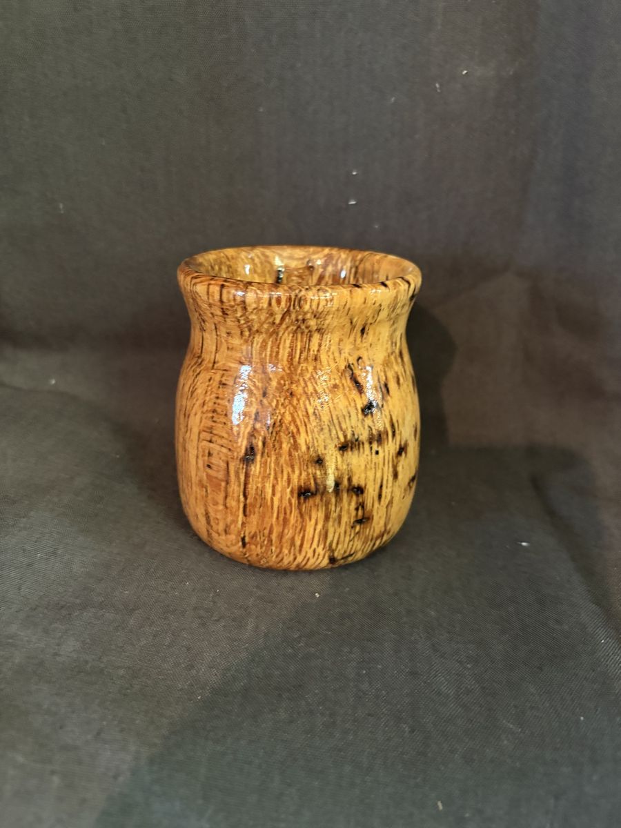 Hand-Turned Spalted Wood Artisan Cup – Signed “Big Ard”$20 cash/venmo in Draper