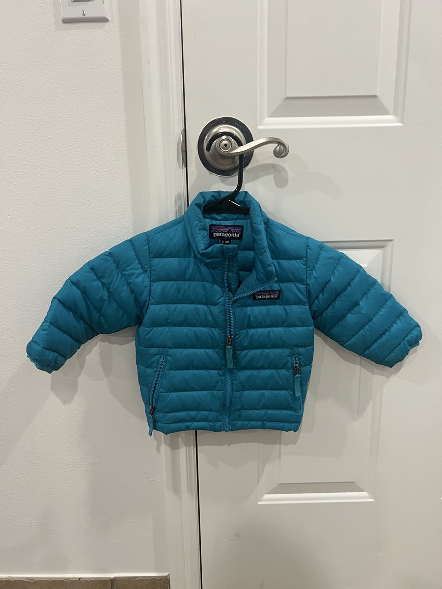 Patagonia Down Puffer Jacket Teal Blue Baby Size 6-12M