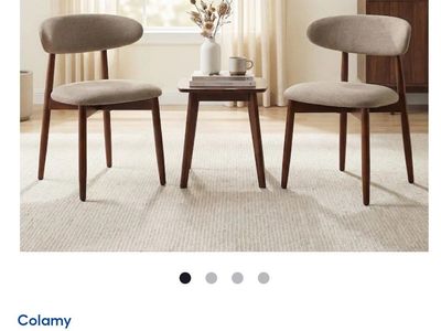 Colamy D6270/6872 Set of 2 Upholstered Camel Solid Wood Dining Side Chairs - New in Box
