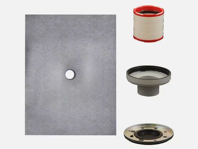 Everbilt 36x48 Waterproof Shower Pan Center Drain Tray Kit w/ Drain Assembly