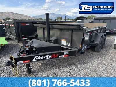 7x14 Liberty LD Dump Trailer - 24" Sides - 15.4K GVWR - 2 Tone Color, 7 Gauge Floor, Board Brackets, Fork Holders, Telescopic