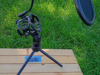Microphone Tripod Stand with Shock Mount & Pop Filter - Desktop Recording Gear