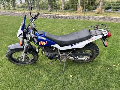 Yamaha TW200 Dual Sport Motorcycle - Blue and White, Used