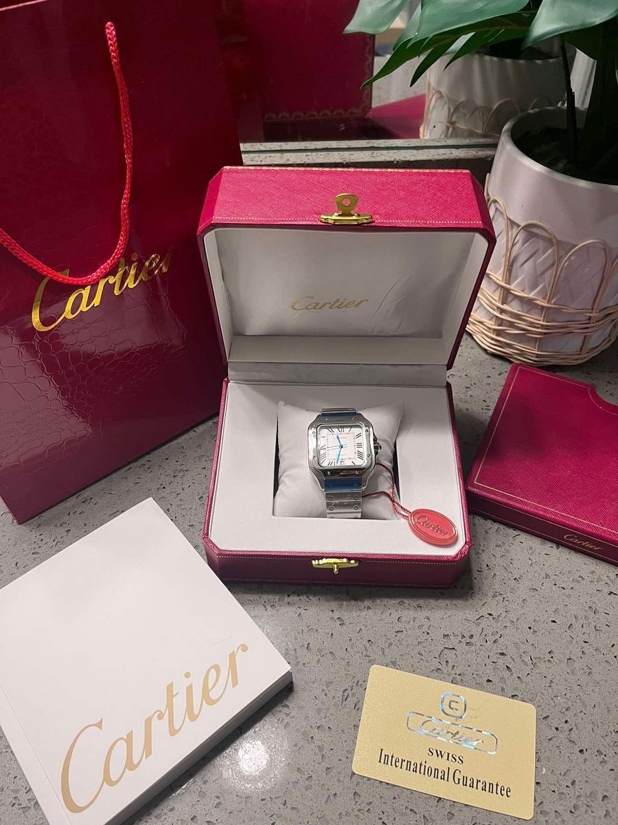 Cartier Santos de Cartier Automatic Stainless Steel Watch Box Set