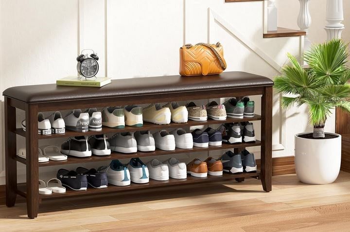 NEW IN BOX - 3 TIER ADJUSTABLE LEATHER SHOE BENCH