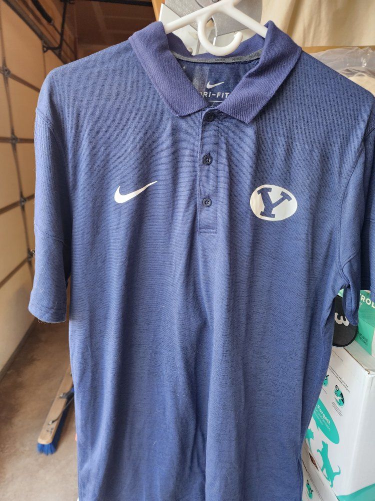 Nike Dri-FIT BYU Polo Shirt - Men's Large, Navy Blue