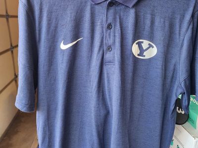 Nike Dri-FIT BYU Polo Shirt - Men's Large, Navy Blue