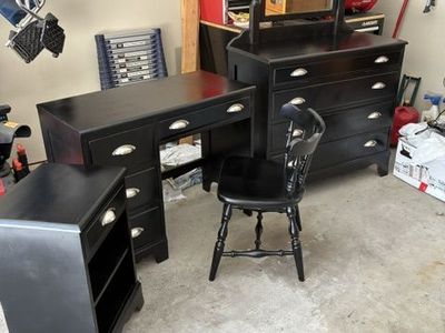 Bedroom/Office Set - Dresser w/mirror, Nightstand, Desk, Chair