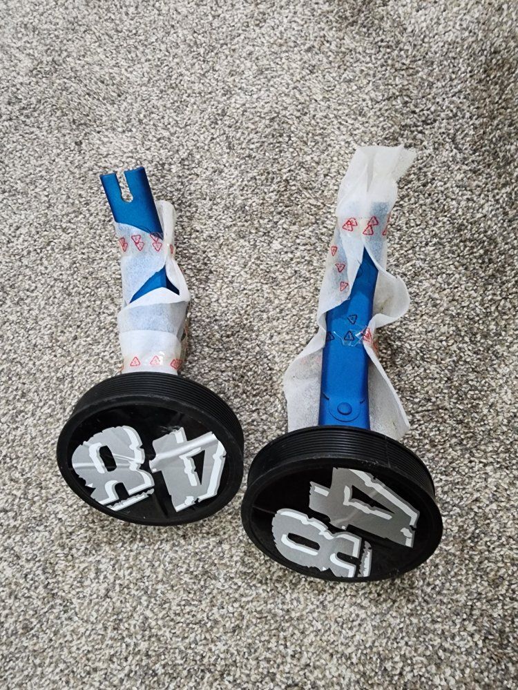 Universal Bicycle Training Wheels Blue Metal Arms Replacement Stabilizers Set