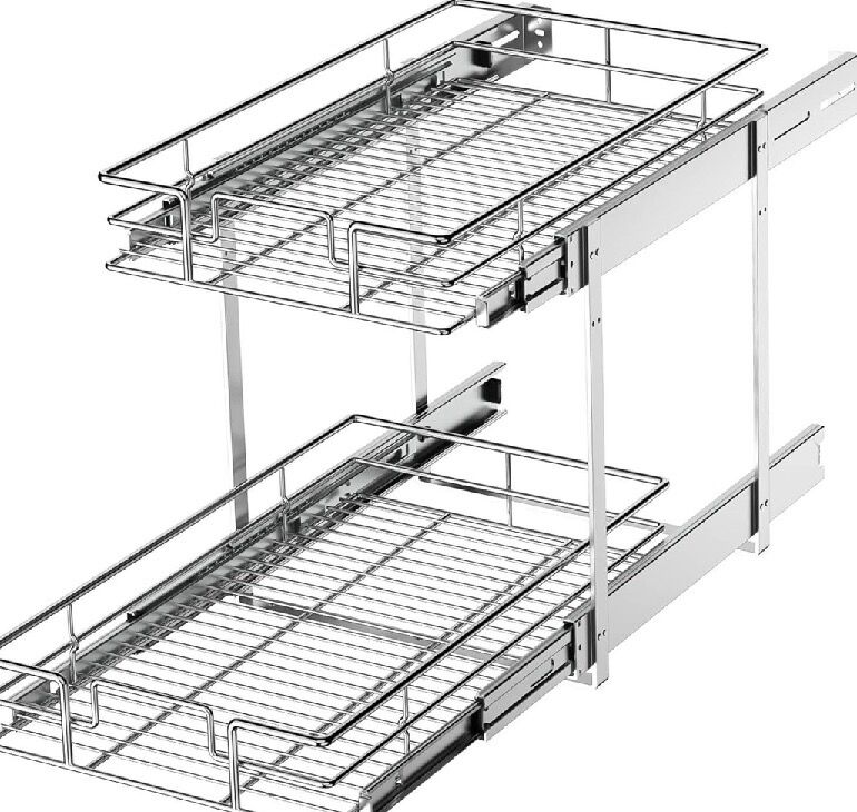 2-Tier Pull-Out Cabinet Organizer ROOMTEC