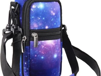 AUPET 32oz Galaxy Neoprene Bottle Sleeve with Adjustable Strap & Zippered Pocket