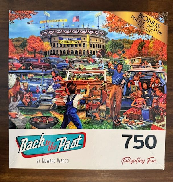 750 Piece Jigsaw Puzzle BACK TO THE PAST, TAILGATING FUN by RoseArt
