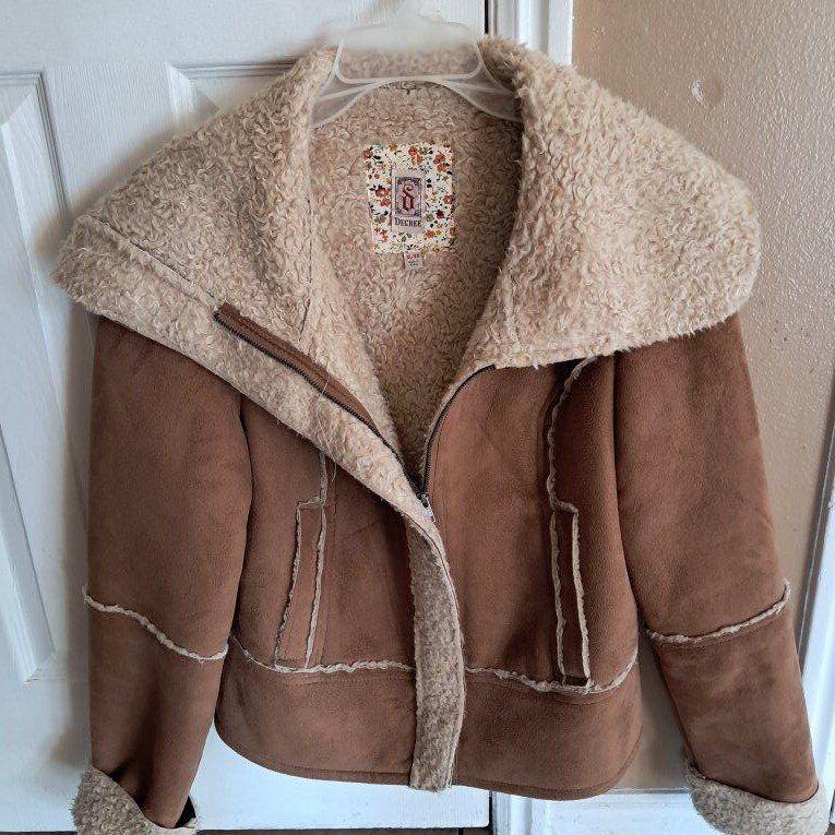 Decree Women's XL Suede Fur lined Coat