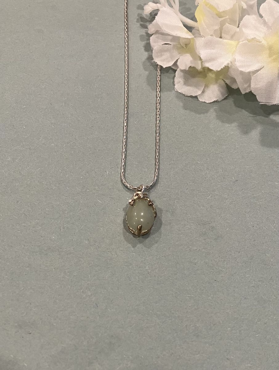 Jade Pendant On Silver Chain
