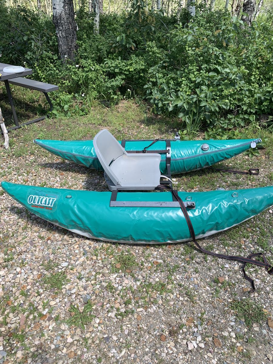 Outcast Sporting Gear Pontoon Fishing Boat Float Tube Inflatable Kayak Frame Seat