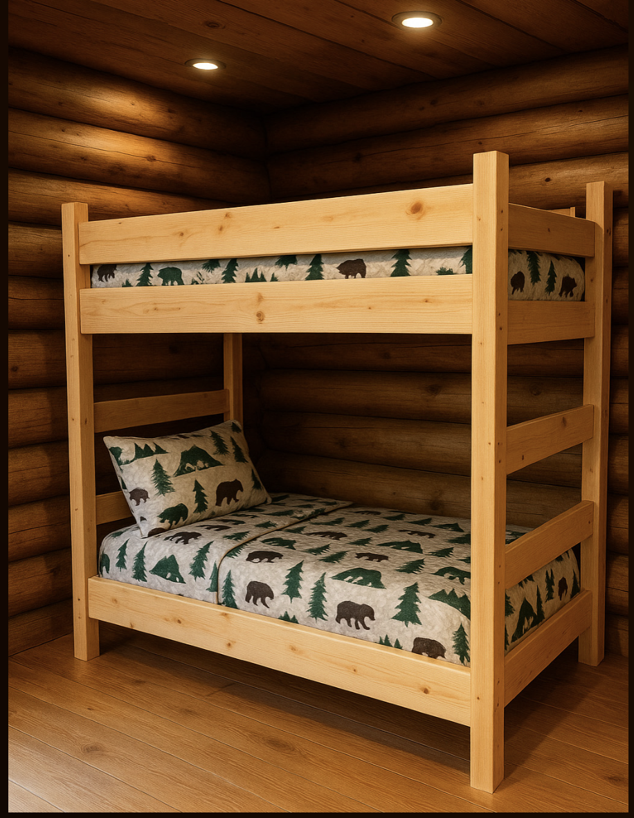 Bunk Bed, XL Twin, Solid Pine, Like new