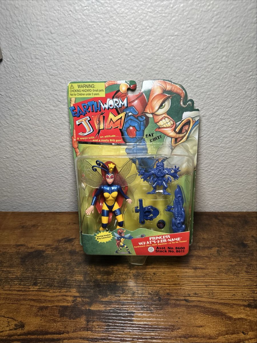 Vintage 1995 Playmates Earthworm Jim Princess What's Her Name Action Figure NIP