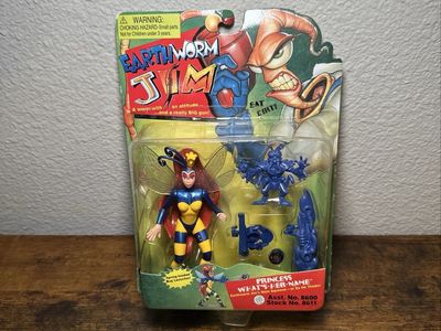 Vintage 1995 Playmates Earthworm Jim Princess What's Her Name Action Figure NIP