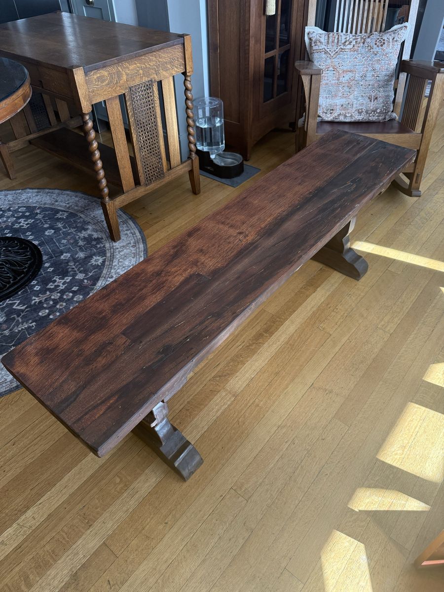 Vintage, Solid Wood, Mission/Craftsman Style Dining Benches (2)