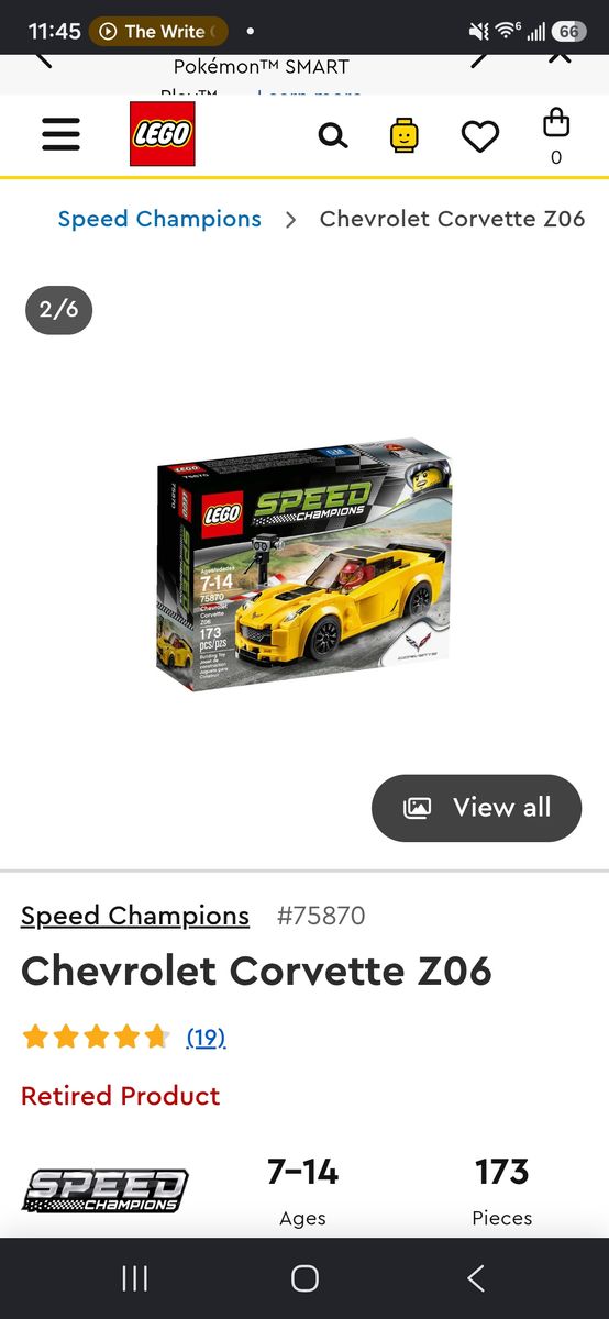 Lego Speed Champions Corvette Z06 75870