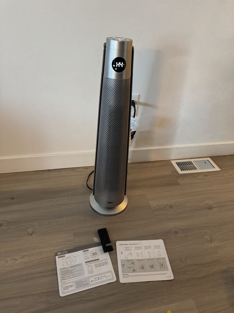 DREO Space Heater with Adjustable Thermostat, 30", 120° Oscillation, 5 Heat & 3 Fan levels