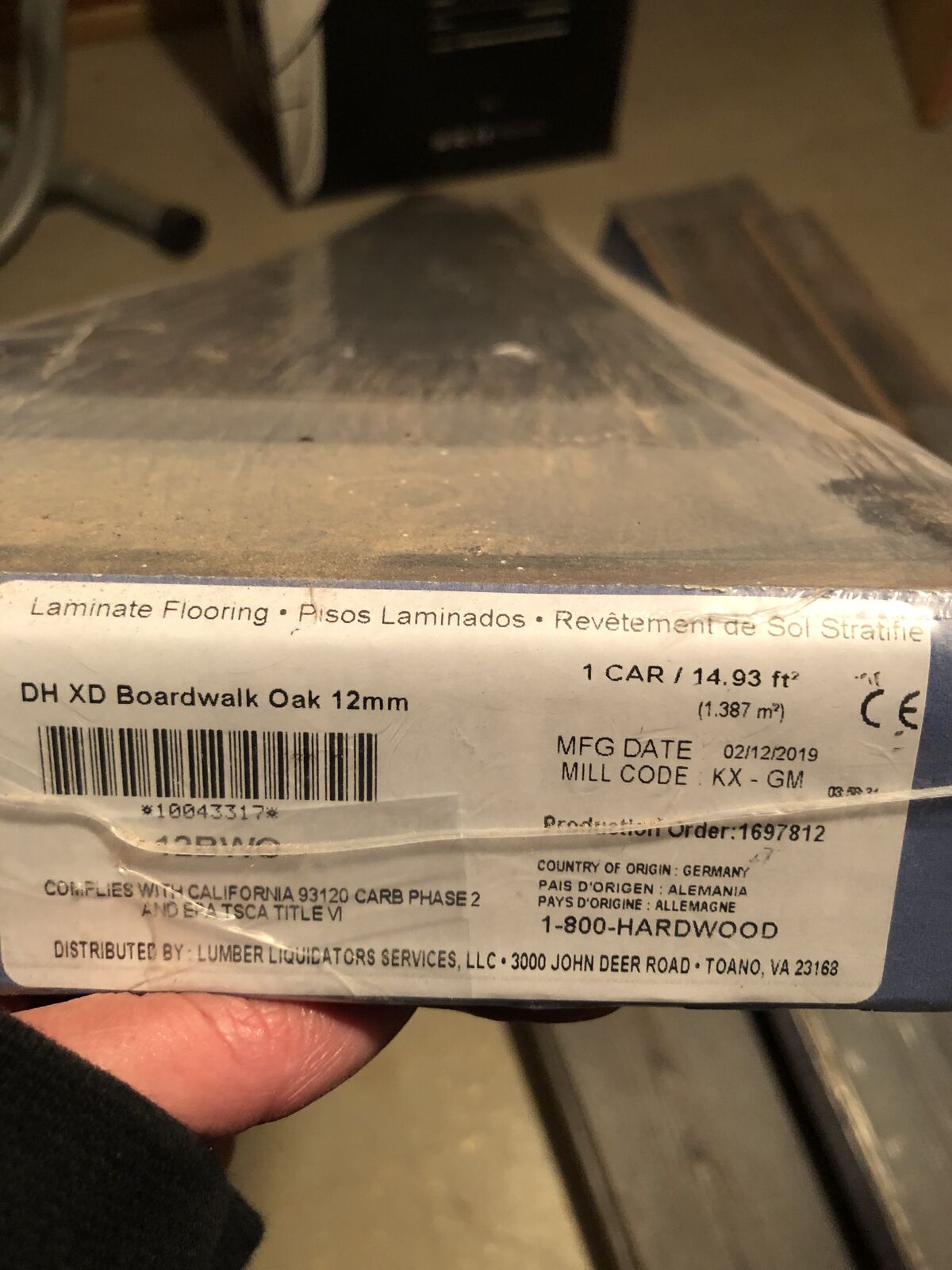 12mm Boardwalk oak water resistant flooring 10 unopened packs and loose pieces