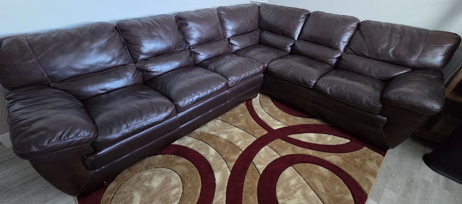 L Sectional leather couch