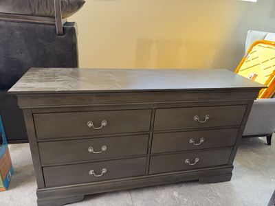 Glory Furniture Louis Phillippe 6-Drawer Dresser in Gray