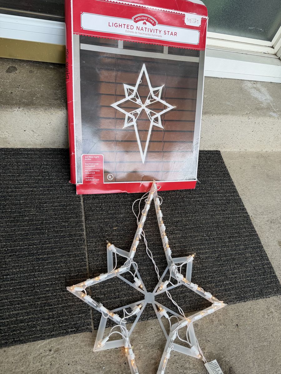 Holiday Time Lighted Nativity Star with 43 Mini Lights and Box