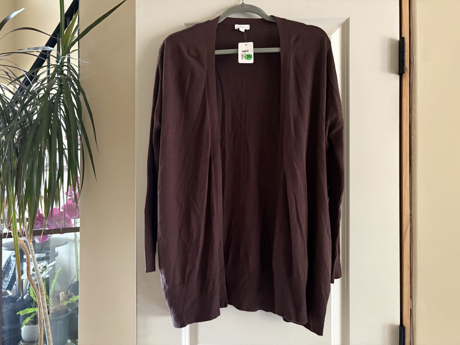 New Dark Brown cardigan Sweater Sz XS & M - 2 available 