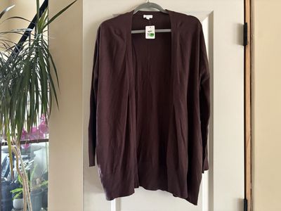 New Dark Brown cardigan Sweater Sz XS & M - 2 available