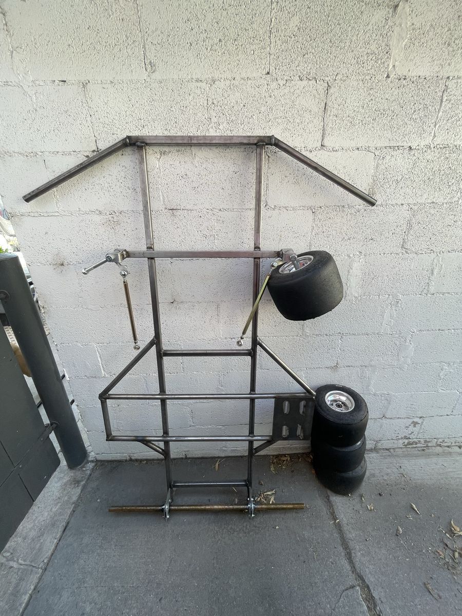 Custom Go-Kart Rolling Chassis Frame with Wheels & Accessories - Ready for Your Build