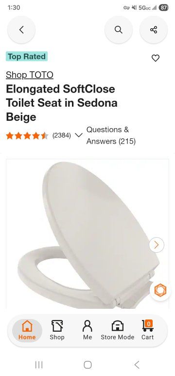 TOTO Elongated SoftClose Toilet Seat in Sedona Beige ..NEW