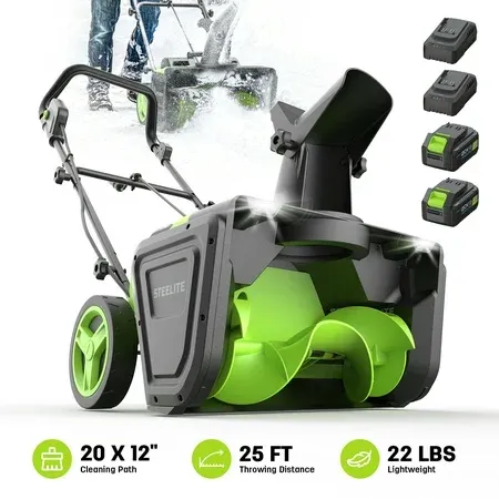 Steelite 2x21V Cordless Snow Blower, 20