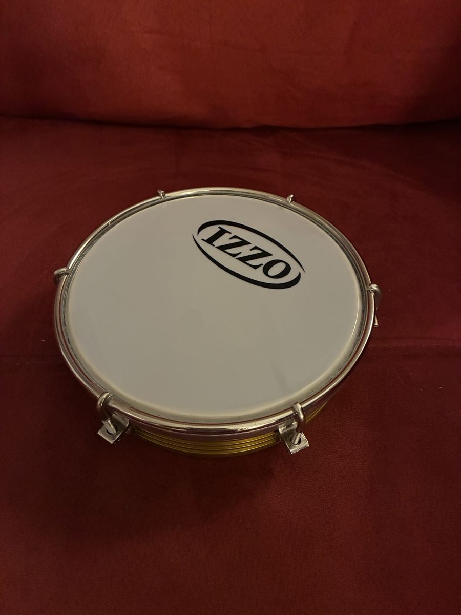 Izzo Aluminum Gold Colored Tamborim Drum - Used