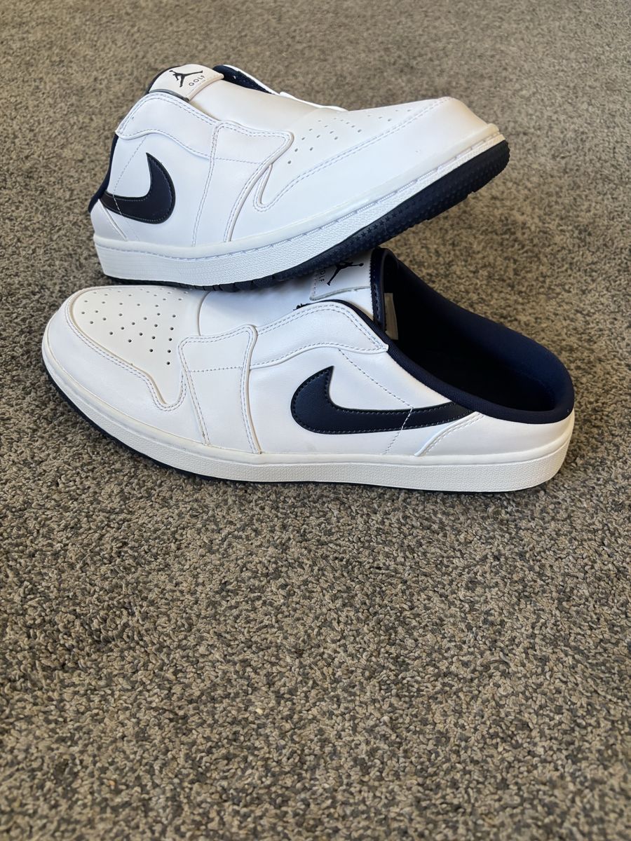 Nike Jordan 1 Mule Golf Slip-On White Midnight Navy Men’s Size 11.5