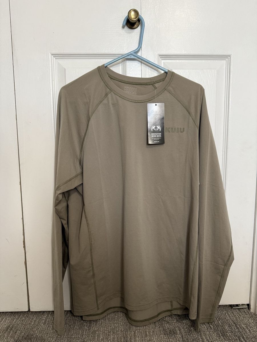 Kuiu Peloton 118 Primeflex Long Sleeve Shirt Tan XL New