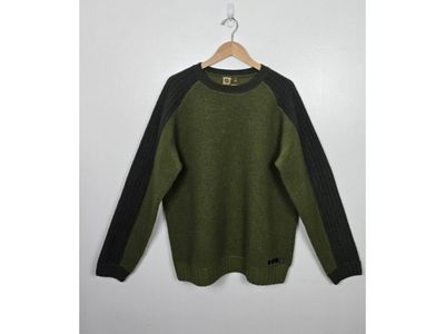 Burton Boiled Wool Pullover Ski Alpine Sweater Moss & Forest Green Men's XL