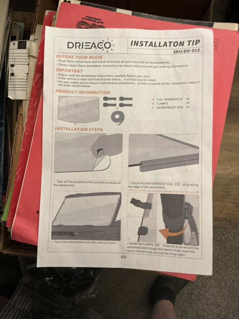 Polaris Ranger 500 / 570 / 600 Full Windshield