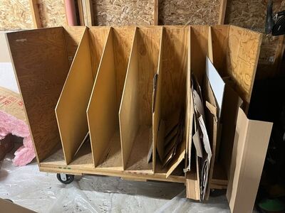 large Wooden Art Storage