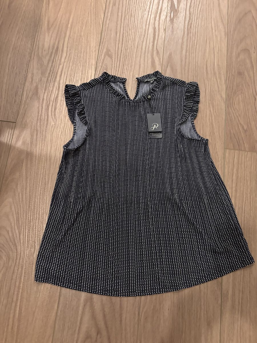 NWT Darling XL Top Navy/White Polka Dots