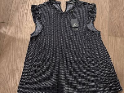 NWT Darling XL Top Navy/White Polka Dots