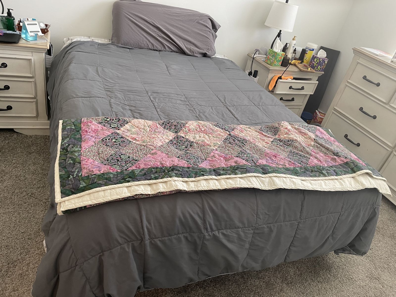 Queen size adjustable bed frame and mattress