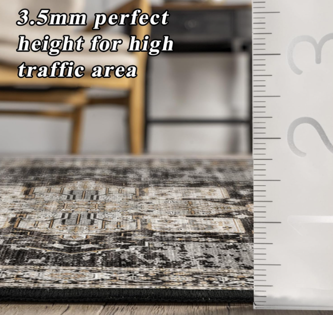 Living Room 12x18 Area Rug - Large Washable Area Rugs with Non Slip Backing Stain Resistant Carpet Indoor Soft Carpets