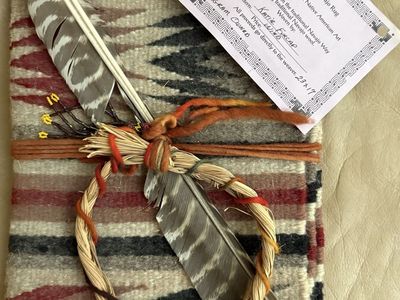 Authentic Handwoven Navajo Rug by Katie Furcap - 23"x17" Traditional Wool Textile