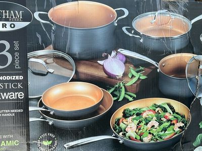 NEW GOTHAM STEEL PRO 13 Pc COKWARE SET