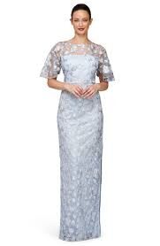 Mother of Bride Dress - Blue and Silver Size 4